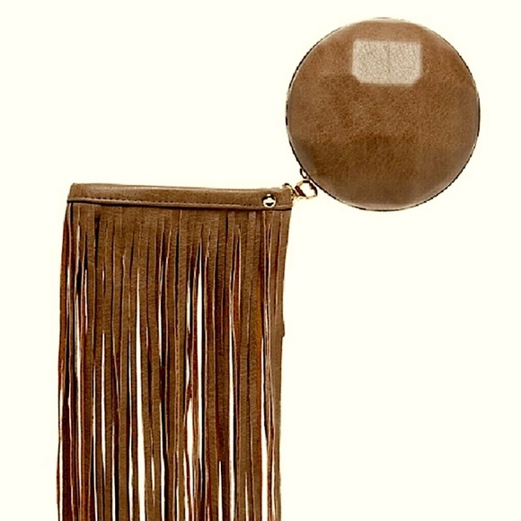 Pink Haley Handbags - NWT Pink Haley Sarah Fringe Clutch Wristlet - Faux Leather Boho Hippie Rocker